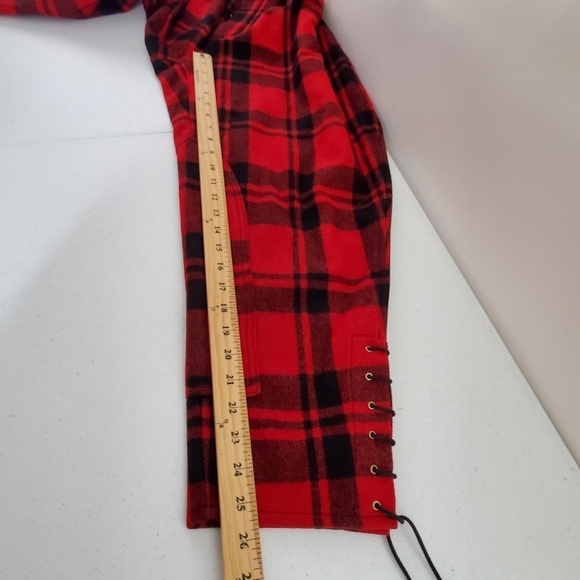 Banana Republic Plaid Riding Pants Size 18 Wool Blend Button Fly Ankle Ties - Picture 13 of 16